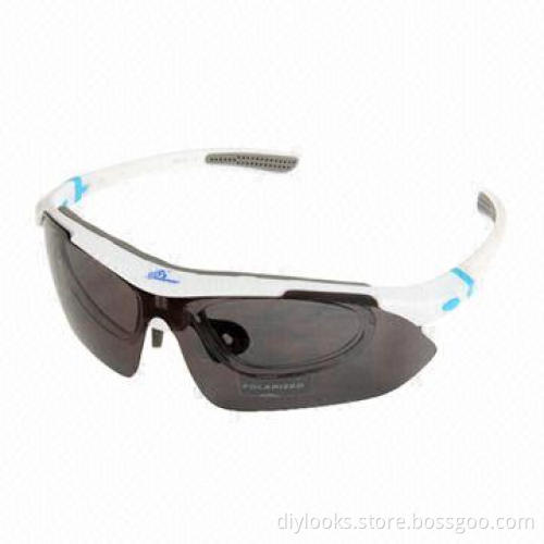 UV400 Protective Resin Lens Bicycle Glasses in White